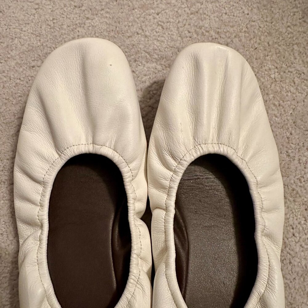 Reformation White Rounded-Toe Ballet Flats - Picture 3 of 7